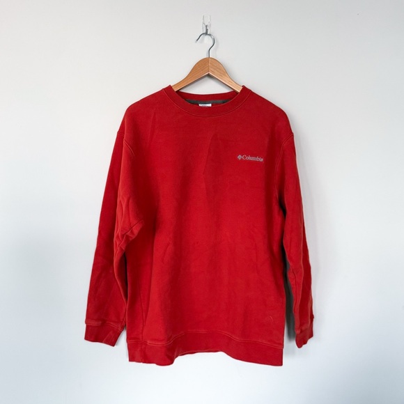 Columbia Other - Columbia Sportswear Company Fleece Sweater Orange Red Crew Neck Pullover Sporty